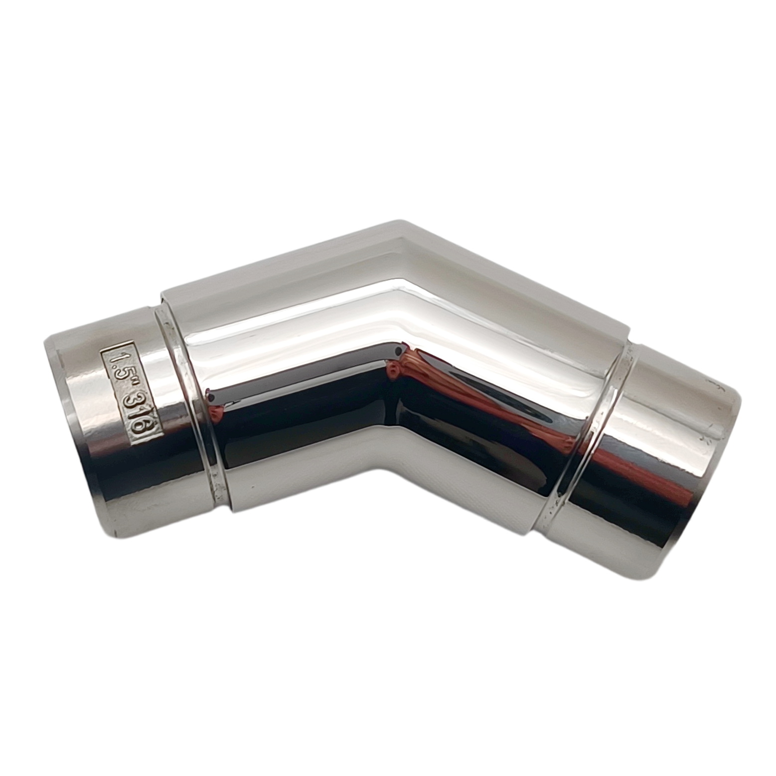 2pcs 316 Stainless Steel Staircase Railing Flush Joiner Mirror Polished 135 Degree Handrail Corner Elbow for 38.1mm Railing