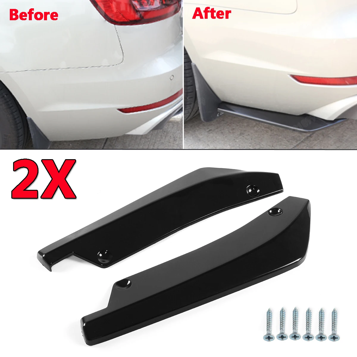 2Pcs Rear Bumper Lip Wrap Angle Diffuser Splitter Canard For BMW X5 X7 E46 E91 E90 E93 E81 E82 E87 E60 E65 Notice Size！！！