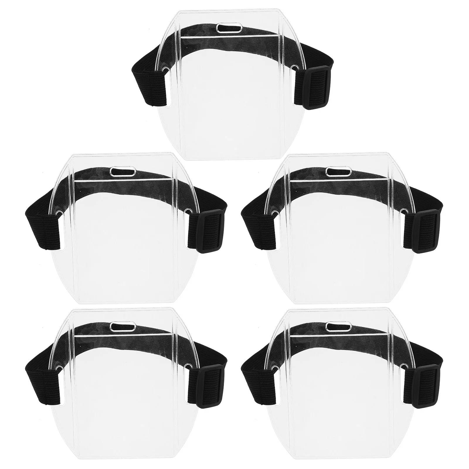 5 stücke Arm Wasserdicht Karte Halter Klar Id Abzeichen Armband Elastische Gürtel Für Arbeit Reise Outdoor Namensschild Lagerung Veranstalter