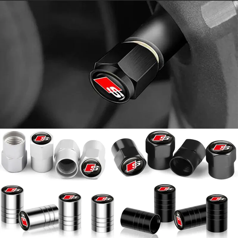 4 ชิ้น/เซ็ตรถล้อยางวาล์ว Caps Air Stem สําหรับ Audi A5 A6 C6 C5 A1 A7 A8 Q2 Q3 S3 a4 b5 B6 A3 8P 8V 8L ฿ S ยางปลั๊ก Accessorie