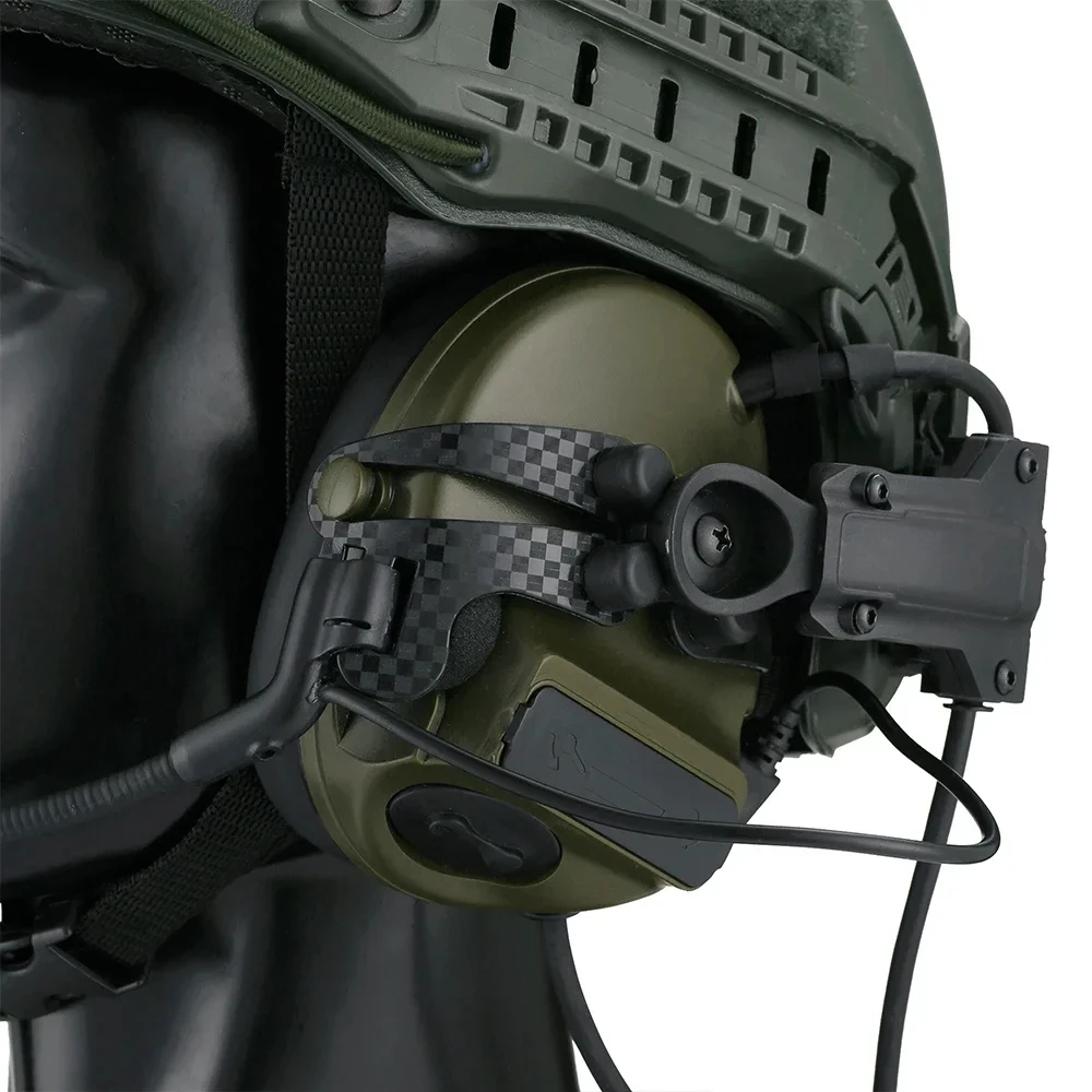 Tactical Bracket Adapter for COMTAC II III Noise Reduction Headphones for shooting Carbon Fiber Material