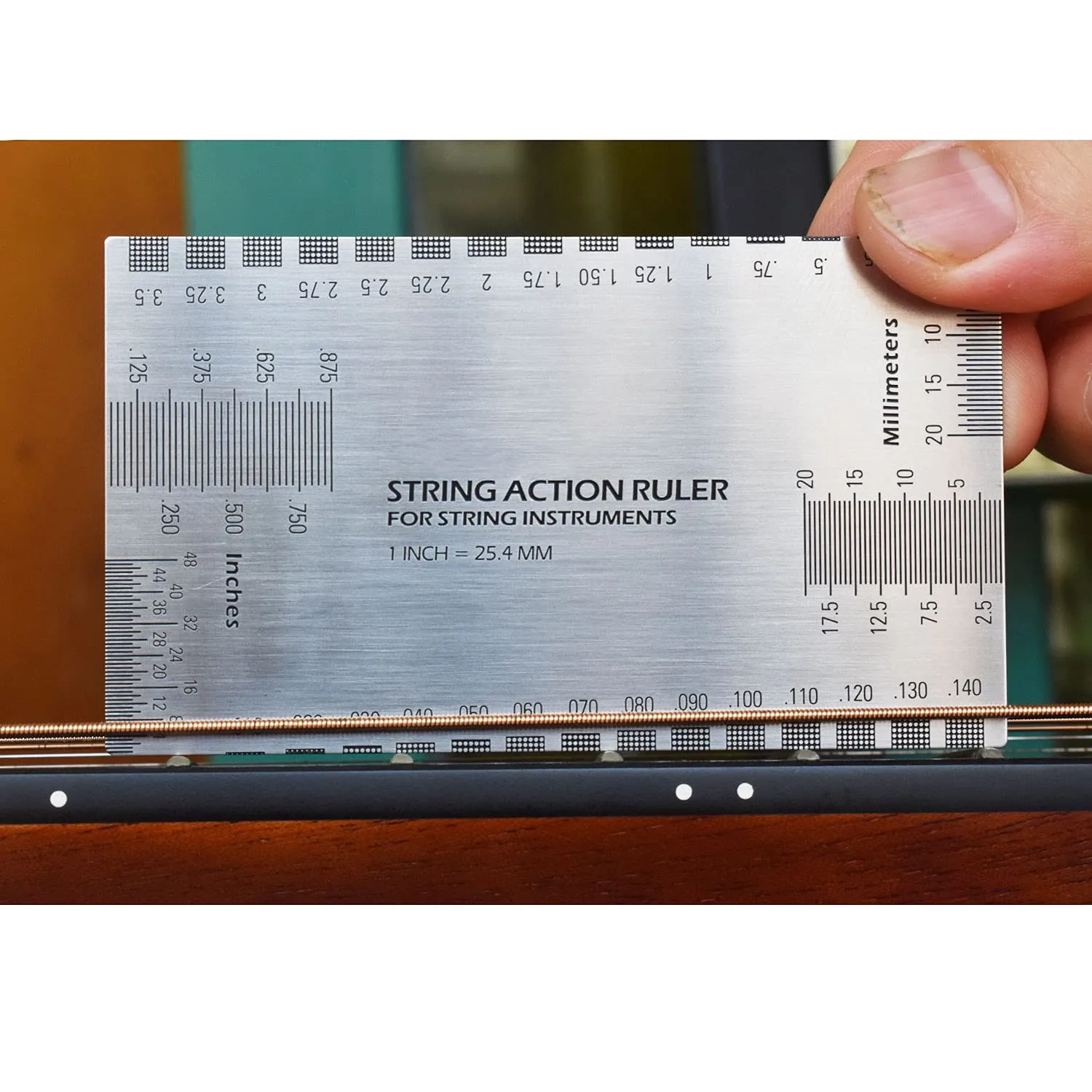 Miwayer String Action Ruler Gauge, Luthier 용 기타 수리 도구, 기타, 우쿨렐레,베이스, 밴조, 만돌린에 적합