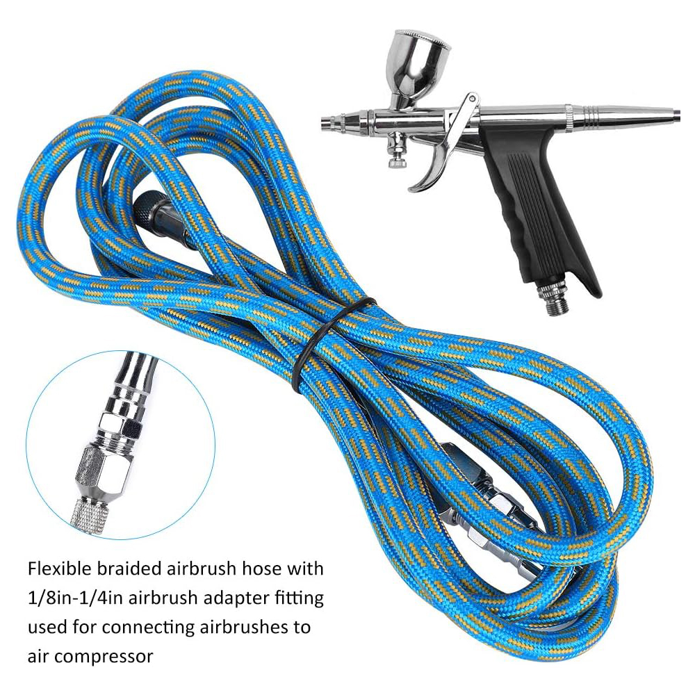 Airbrush Hose Nylon Braided Air Brush Hose With Standard 1/8" Size Fitting 1/4" For Connect Airbrush Painting Tools Compressor