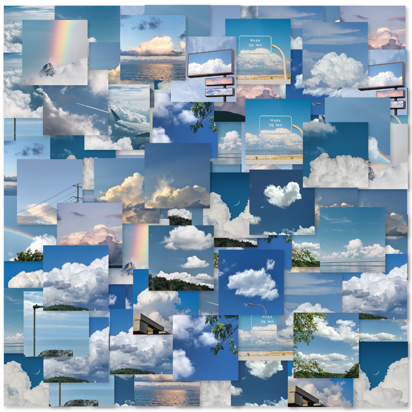 46 個青空白い雲風景落書きステッカー装飾ノートブック水カップギタースーツケースクラシックおもちゃスクラップブックデカール