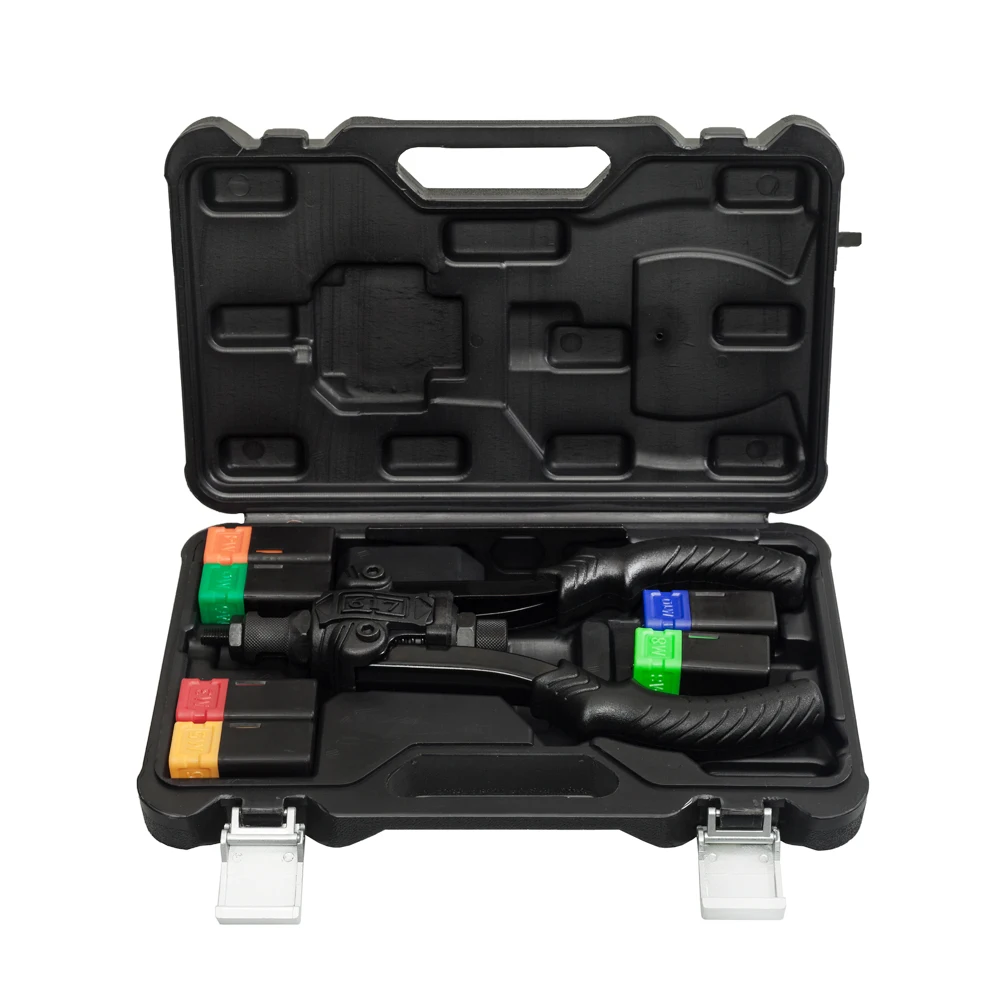 ALLSOME Professionelle Niet Setter Kit Hand Gewinde Niet Mutter Werkzeug mit 6 Metric Dorne M3 M4 M5 M6 M8 M10 HT2886