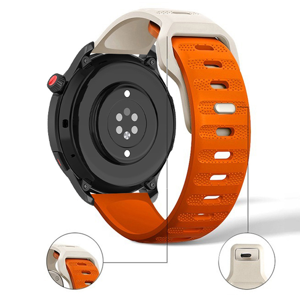 通気性のあるシリコンウォッチストラップ,Samsung Watch 6,5,4,3,active 2,2,gear,s2,s3,gt 4,3,2,2 46mm、42mm、20mm、22mm