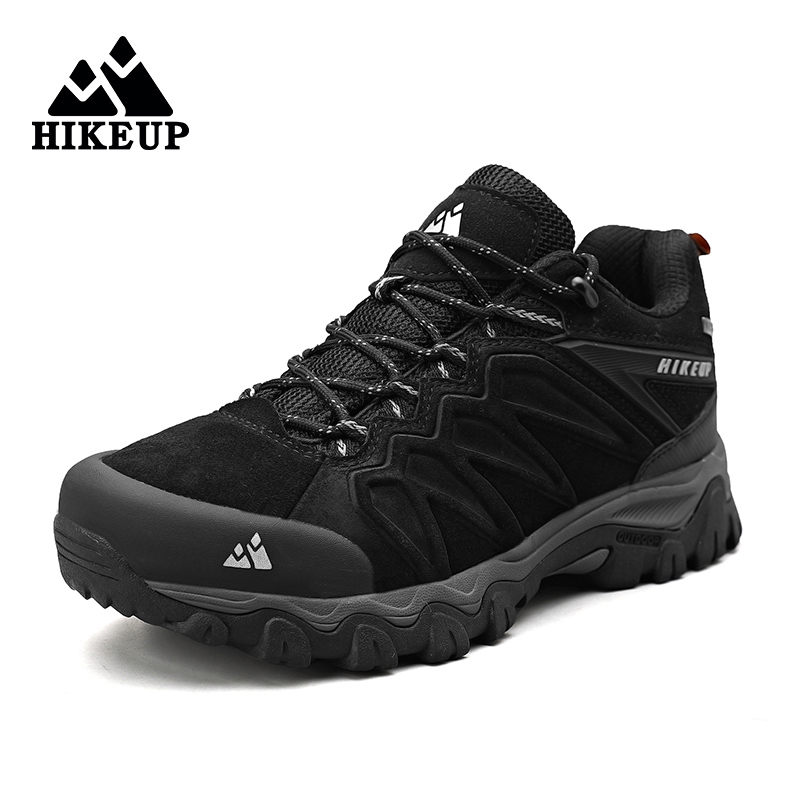 Hikeup Wanderschuhe für Männer Leder Trekking stiefel Camping Stiefeletten Herren Jagd Berg taktische Turnschuhe Mann