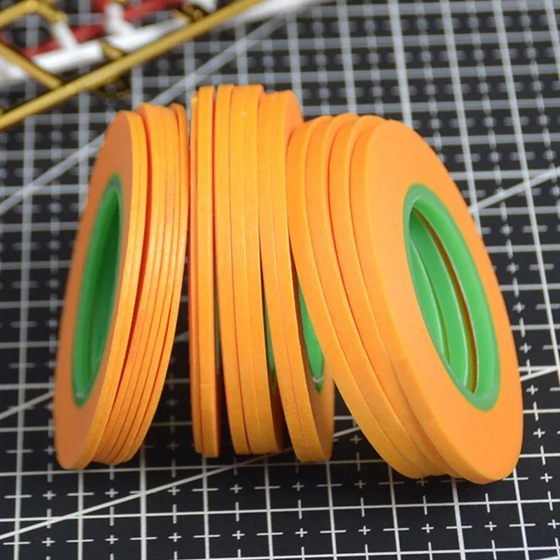 Modelo de pulverização revestimento cor ultra fita fina diy mascaramento especial largo 1mm/2mm/3mm 18m modelo cobrindo fita