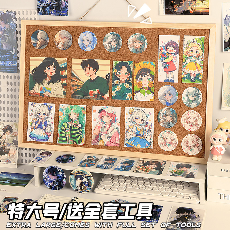 Hanging Wallboard Display Board Fabric Cork for School Supplies Stationery Office Photo Wall Decorative Durable Creative Gift