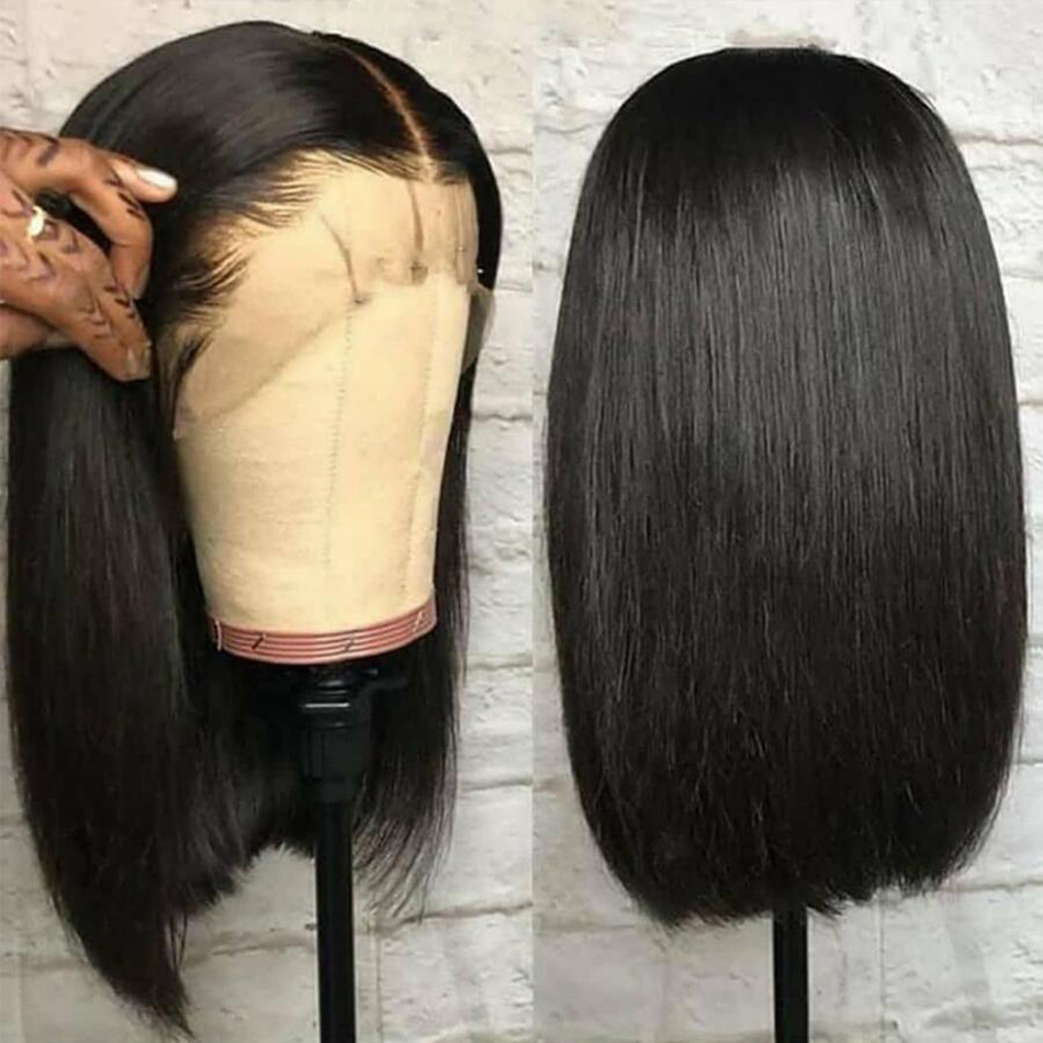 Pelucas de Bob corto liso de hueso, pelucas de cabello humano con encaje Frontal sin pegamento, peluca Frontal de encaje transparente HD 13x4 para mujeres prearrancadas 180%