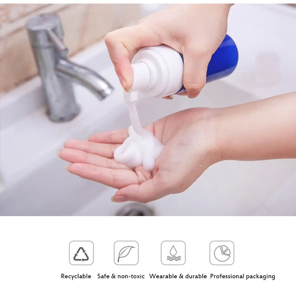 Màu Xanh Trong Dầu Gội Sữa Tắm Sữa Tắm Tạo Bọt Bơm Chai Tạo Bọt Chai Dung Dịch Xà Phòng Đánh Mousse Điểm Đóng Chai