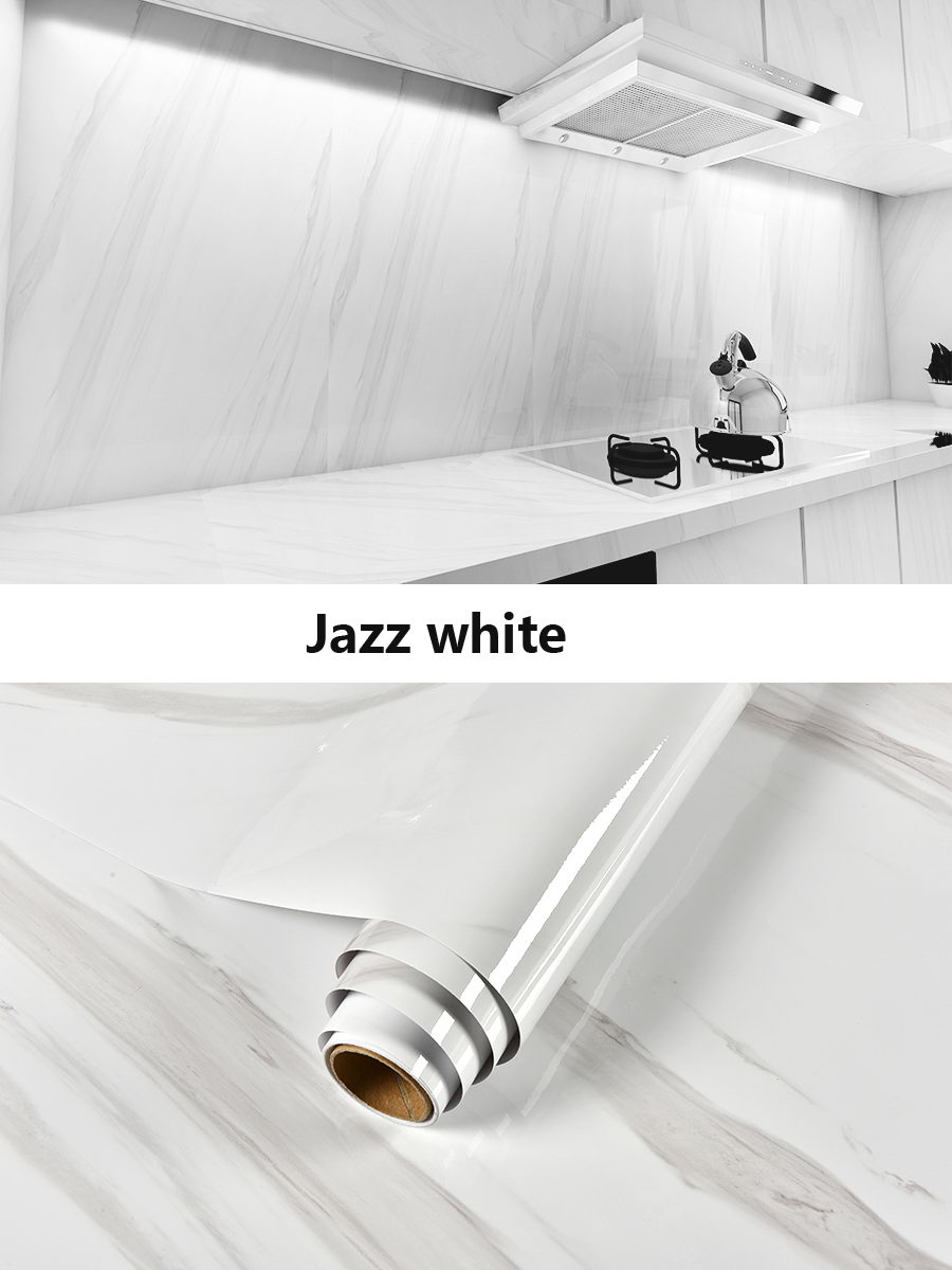 80 センチメートルキッチンオイルステッカー自己粘着大理石パターン防水キャビネットストーブカウンタートップ壁紙デスクトップバスルーム改修