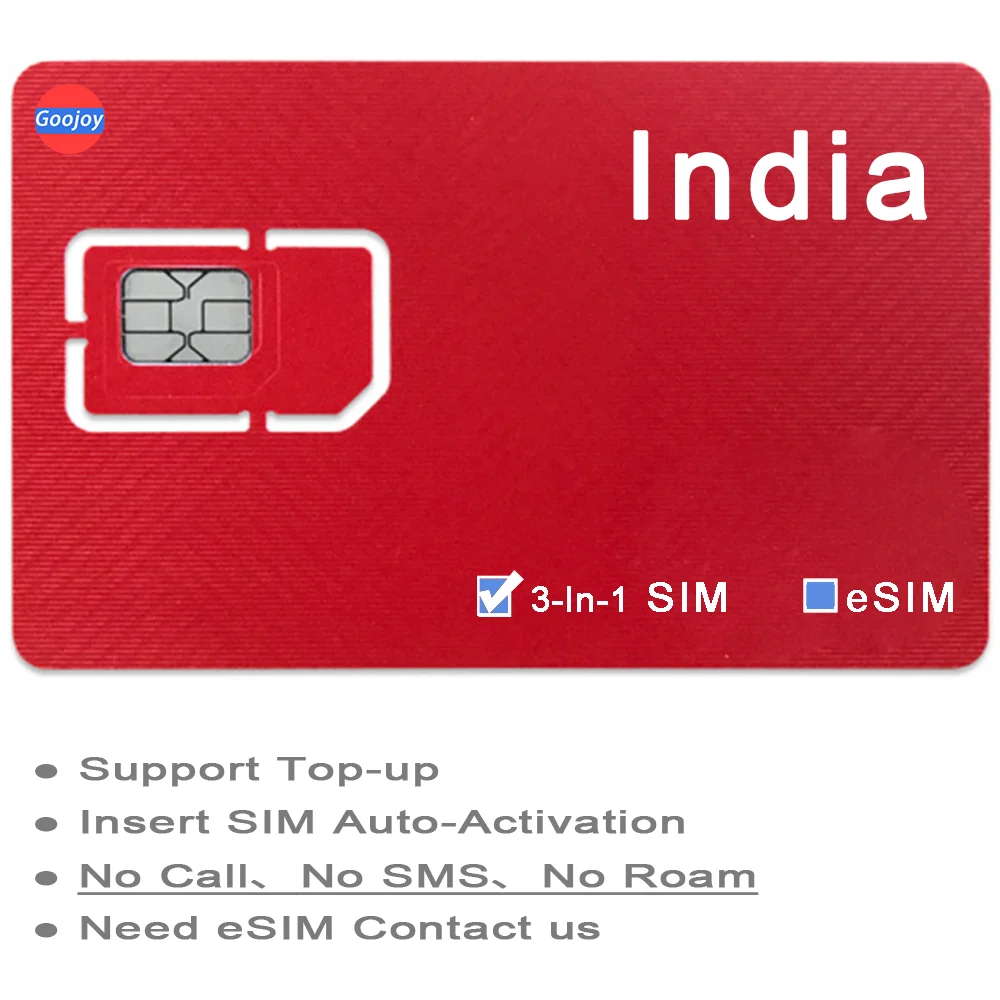 Tarjeta Sim/eSIM prepaga de la India; nueva Delhi, tarjeta Sim de Internet ilimitada Mumbai; Harti Airtel, datos LTE Wifi 4G precargados; SIM 3 en 1.