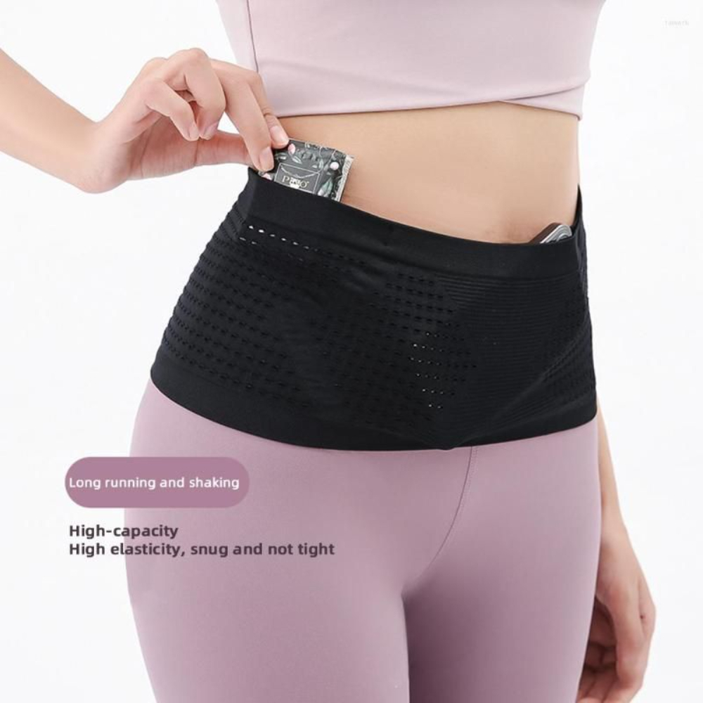 Riñonera Invisible sin costuras para correr, bolsas de gimnasio, bolsas deportivas Unisex para teléfono, para Fitness, trotar, ciclismo, riñonera plana de viaje