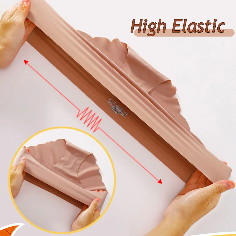 Ice Silk Seamless Panties 4PCS/Set Women's Briefs Solid Color Elastic Underwear Female Ultra Thin No Trace Wavy Side Panties