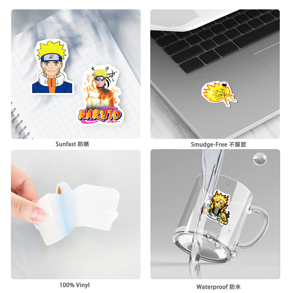 50 pçs naruto adesivos anime dos desenhos animados uzumaki naruto telefone guitarra skate portátil decoração graffiti adesivo criança decalque presente brinquedo