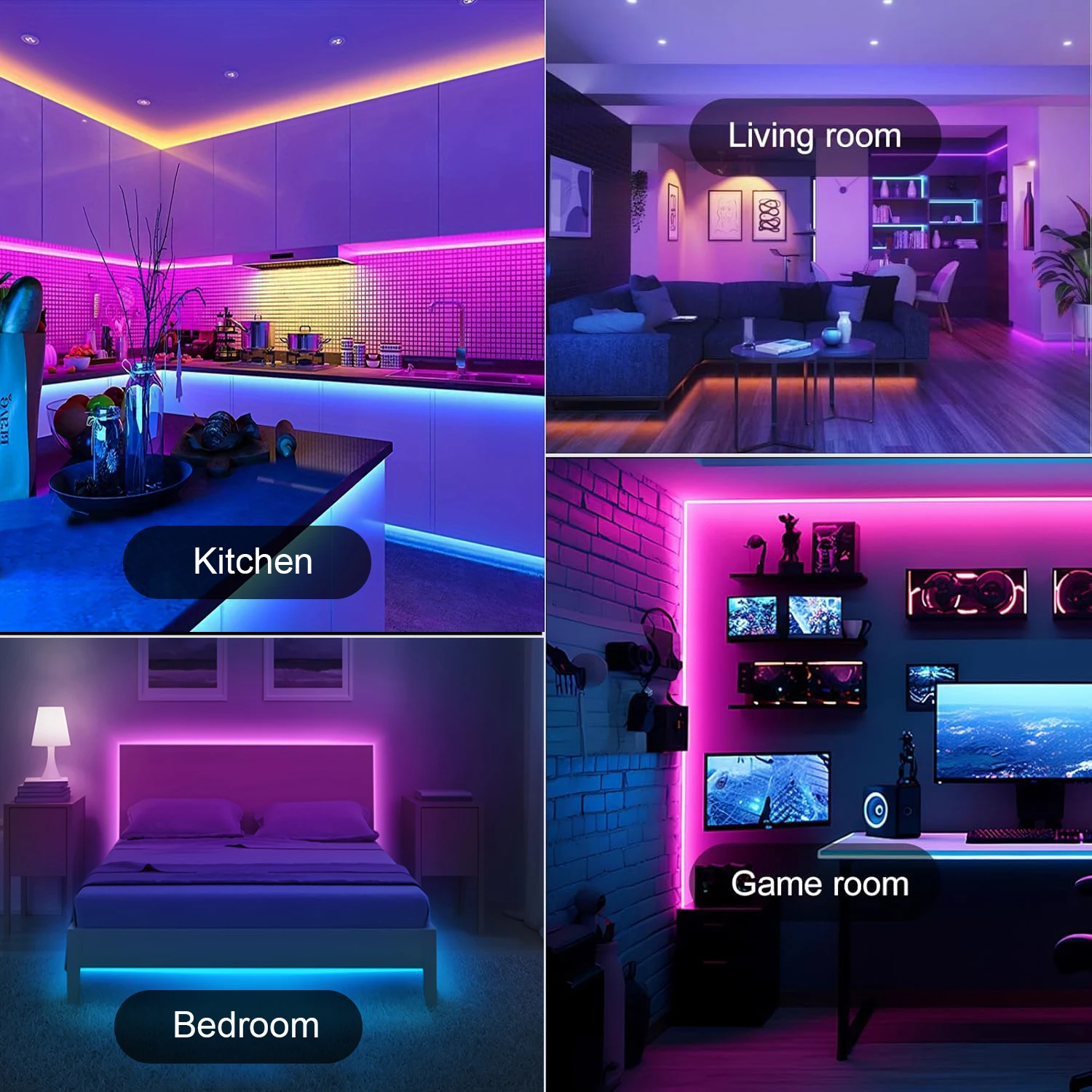 RGB-LED-Streifenlichter mit APP-Steuerung, Musik-Synchronisierung, USB 5 V, LED-Bandlichter für Zimmer, Party, Dekoration, TV-Hintergrundbeleuchtung, flexibles Band