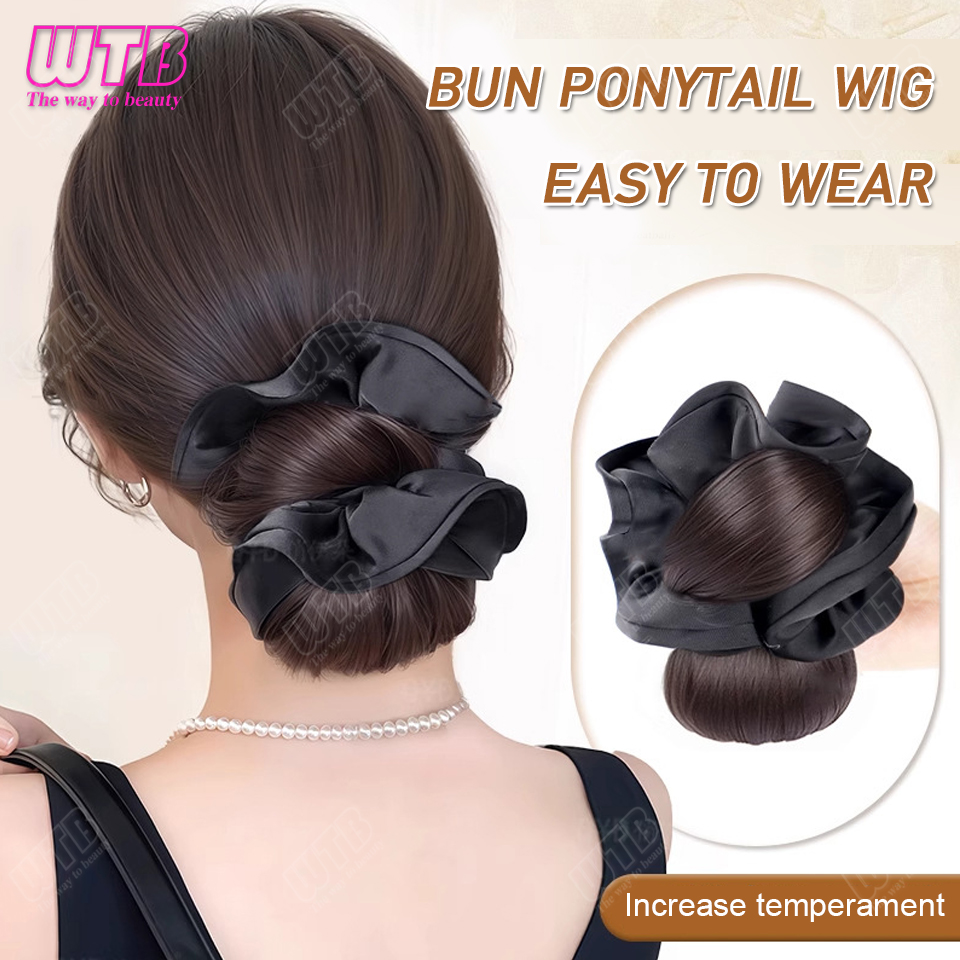 Synthetic wig bun female synthetic wig bun female claw clip ponytail wig fluffy hairstyle natural hair accessories wig