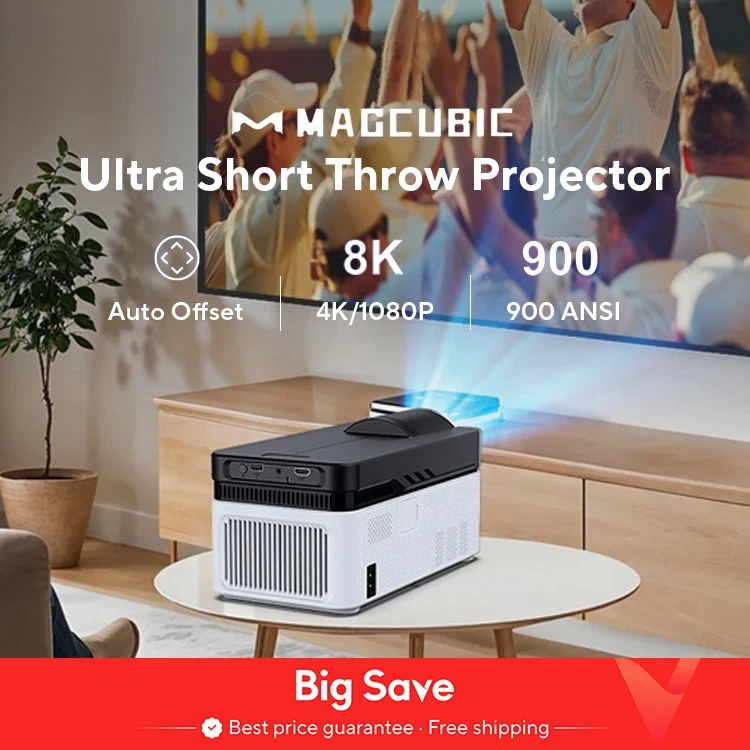 Proiettore Magcubic HY450 a ottica ultra corta con offset automatico 8K 4K 1080P 900ANSI BT5.4 Messa a fuoco elettronica WiFi6 AllwinnerH716 Voce