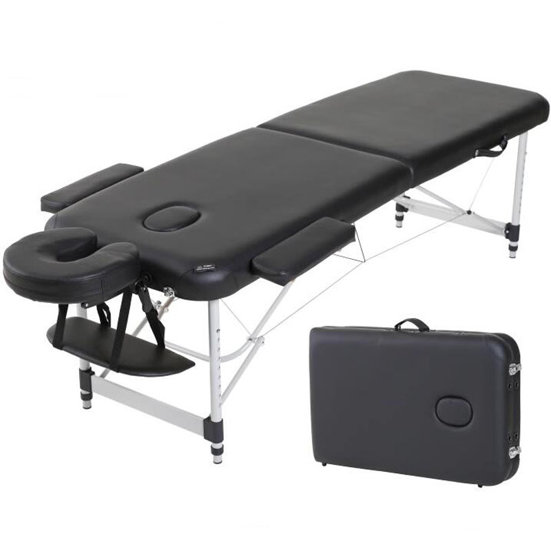 Lit de massage pliant en alliage d'aluminium avec étui de transport, tables de massage de beauté spa, meubles de salon, recommandé, réglable, 185x60cm