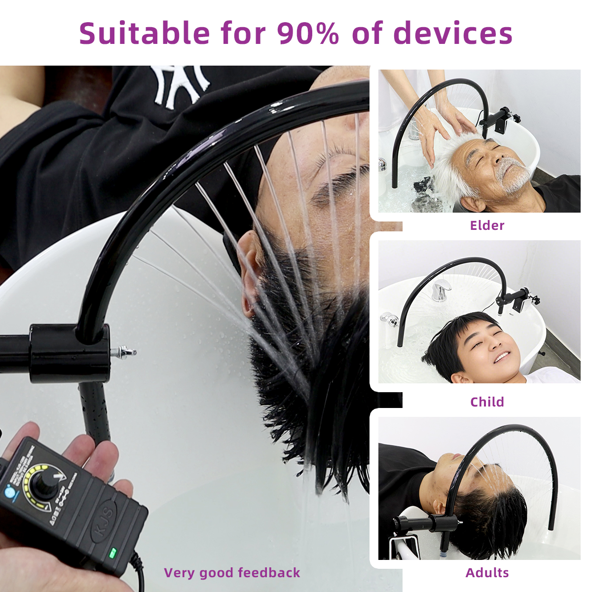 General Ceramic Basin Shower Head Water Spray Accessories Water Circulation Head Spa Water Dispenser Hair Washing Bed Basin