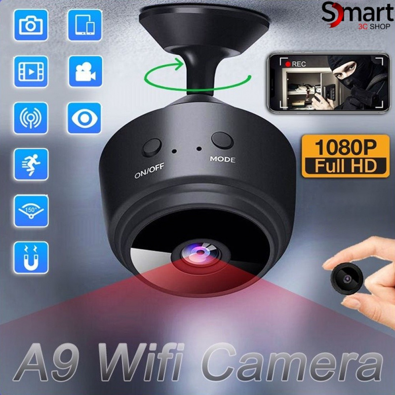 HD 1080P Mini WiFi Camera A9 CCTV Wireless Connect Cellphone Office Warehouse Backyard Magnetic Adsorption Portable Surveillance