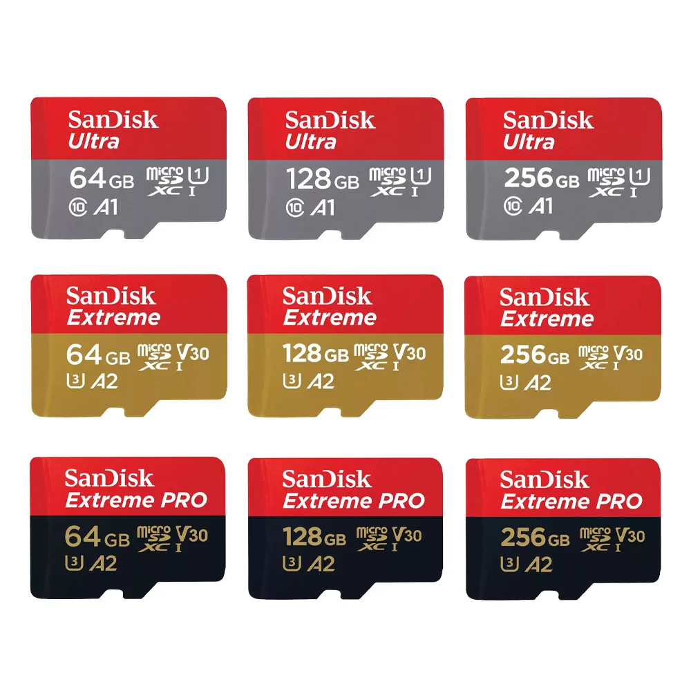 Карта памяти SanDisk Ultra Micro SD 16 ГБ 32 ГБ Карта памяти MicroSDHC 64 ГБ 128 ГБ 256 ГБ MicroSDXC EXTREME/Extreme PRO V30 U3 4K UHD TF Card