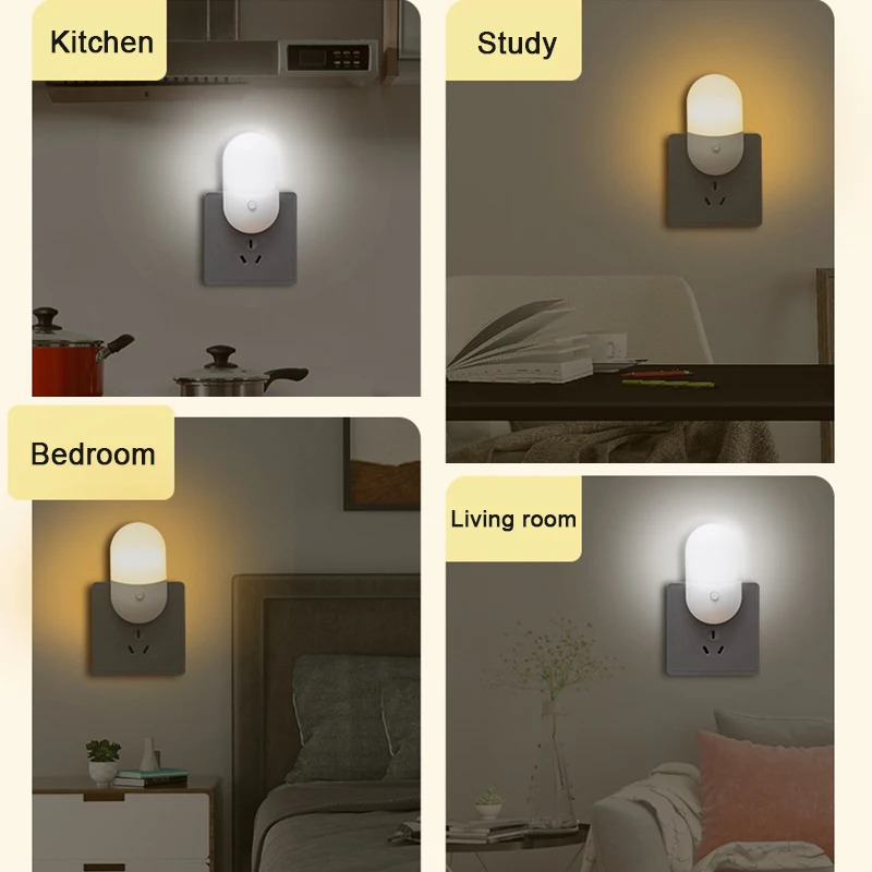 Led mini interruptor de luz noturna plug-in led luz proteção para os olhos lâmpada de luz noturna uso para cabeceira alimentação do bebê sala de estar