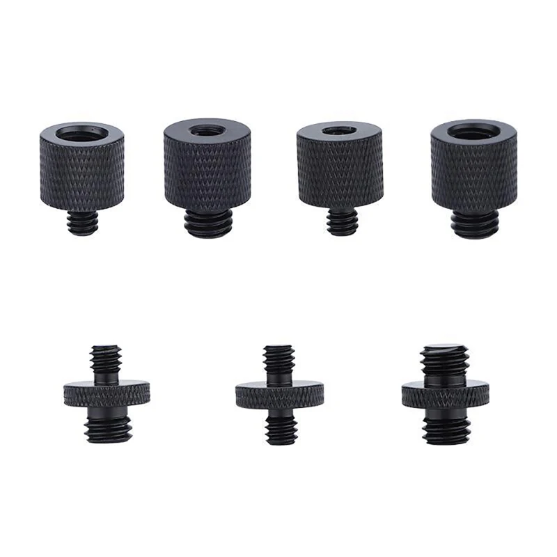 Adaptador de montaje de tornillo de rosca macho a hembra, placa de trípode, montaje de tornillo para cámara, Flash, soporte de luz, color negro, 1/4 ", a 3/8", 1 ud.