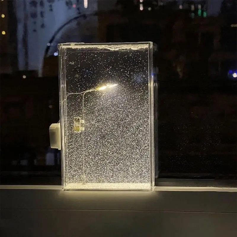 Lámparas de calle de luz nocturna navideña, artesanías navideñas, lámpara de noche nevada, decoración, farola, simulación de nieve, juguete de ciencia física para niños
