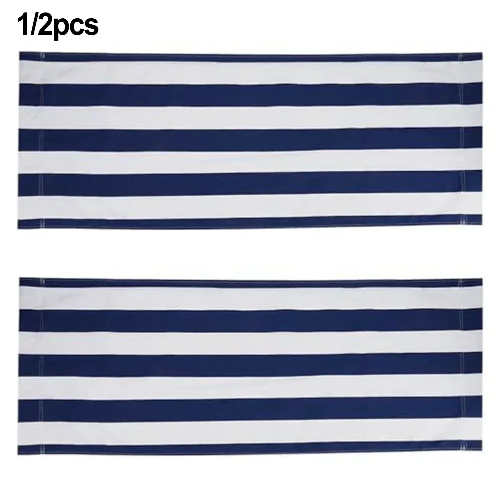 Tela de repuesto para tumbona de playa, tela de poliéster, 120x44 Cm, funda plegable para silla con rayas azules y blancas