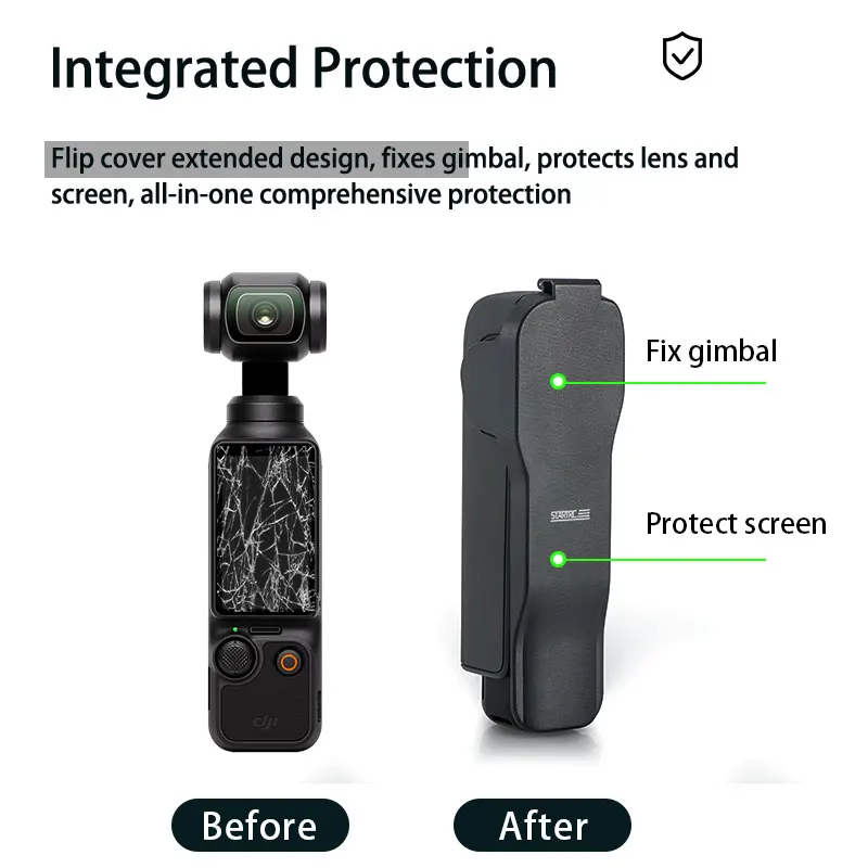 STARTRC For DJI Osmo Pocket 3 Protective Case Camera Lens Screen Protector Anti-fall Flip Cover Quick Release Case Accessories