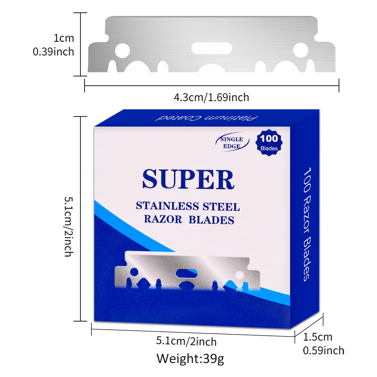 100pcs Razor Blades Stainless Steel Safety Razor Blades For Shaving Razor Replace Men Shaver Barber Blade Tool