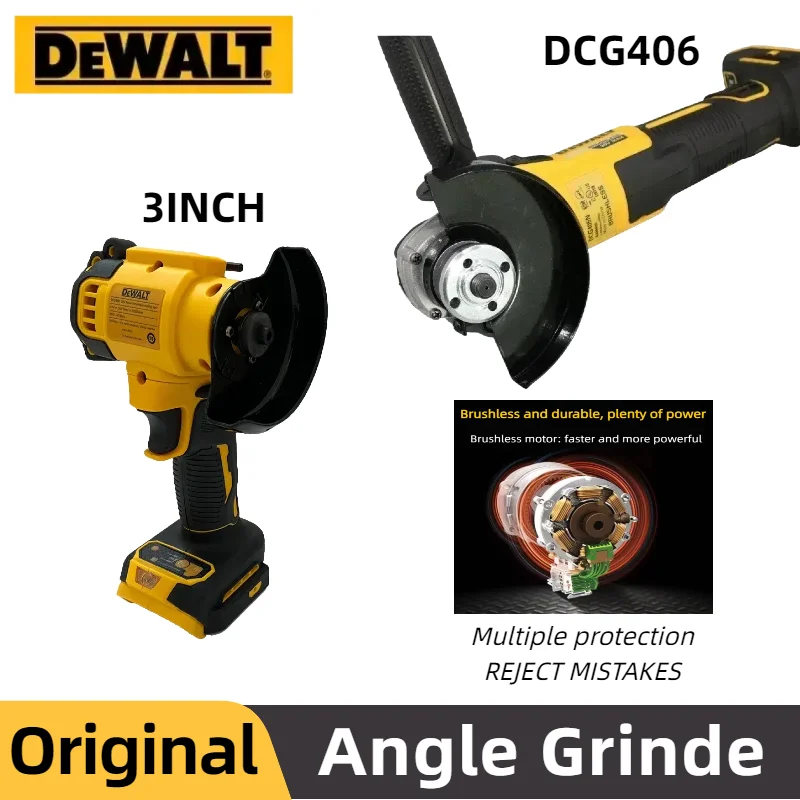 DeWALT DCG406 Lithium Angle Grinder Multifunctional Polishing Machine Industrial Cutted Machine Switch Cordless Angle Grinder