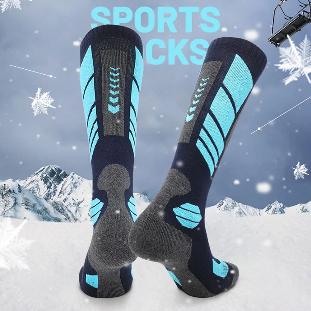 Calcetines de esquí de tubo alto de invierno, calcetines cómodos de secado rápido para senderismo para mujeres y hombres, medias cálidas, calcetines deportivos de escalada