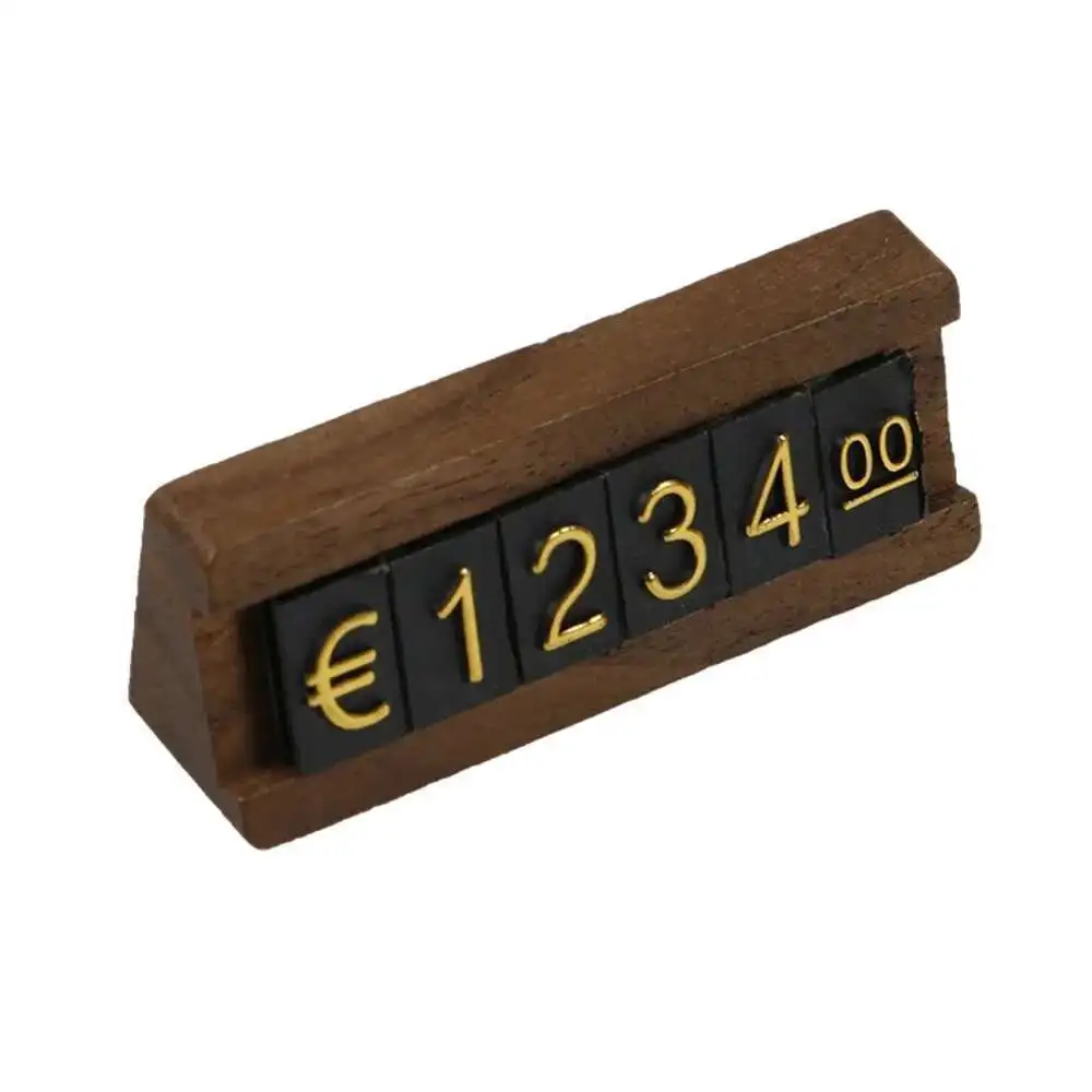 Basic-Rahmenset mit Holzsockel, verstellbare Anzeige, kombinierter Würfel, Buchstabe, Preisschild, Etikettendisplay