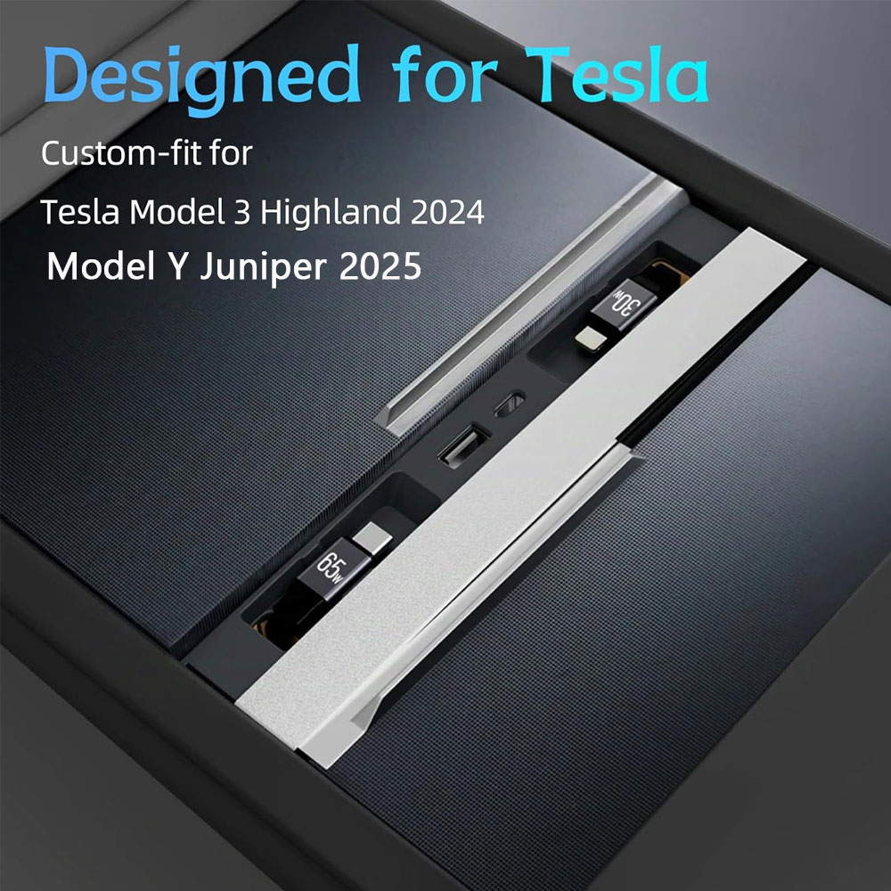USB Hub Voor Tesla Model Y 2025 Juniper Model 3 Highland Middenconsole Snelle Oplader Interieur Accessoires MultiPort Docking