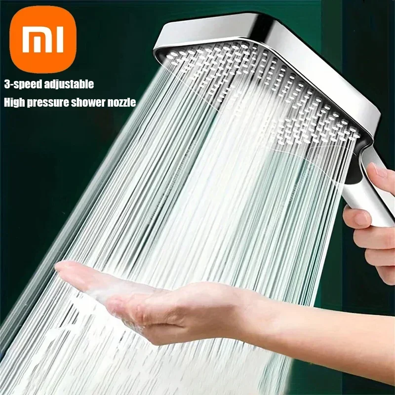Xiaomi-panel grande de 13cm, cabezal de ducha ajustable con 3 modos, cabezal de ducha de masaje de alta presión, elemento filtrante, accesorios para el hogar y el baño