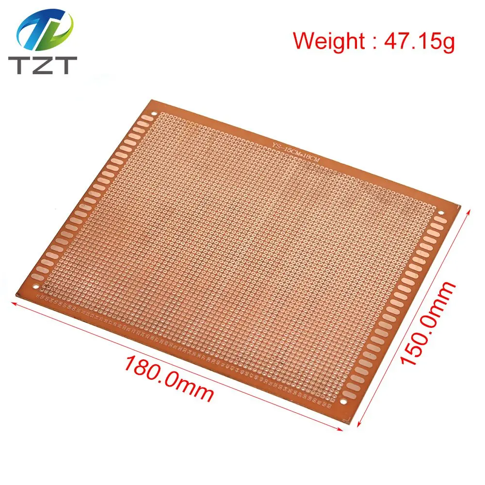 TZT 15x18 cm 15*18cm Single Side Prototype 2.54mm Board Breadboard Universal Experimental Bakelite Copper Plate Board