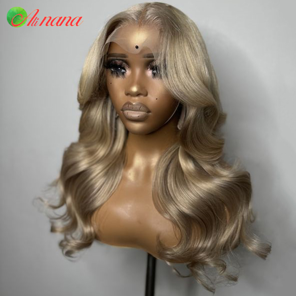 Highlight Aschblond Farbige HD 13X4 Lace Front Perücke Bleach Knots Vorgezupfte 5X5 Spitzenverschlussperücke 100 % Echthaarperücken für Frauen