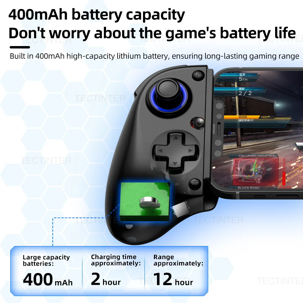 BSP-D11 Bezprzewodowy gamepad do gier na telefon komórkowy do kontrolera Nintendo Switch/PS4/PS3 Kompatybilny z Bluetooth Wysuwany joystick