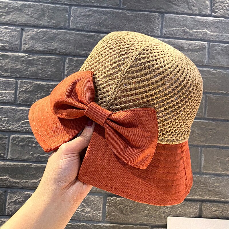 Clearance_New Kapelusz z filtrem przeciwsłonecznym na wiosnę i lato Moda dziecięca Kapelusz typu Bucket Składana kokardka Kapelusz przeciwsłoneczny Kapelusz z filtrem przeciwsłonecznym_Continuous upda