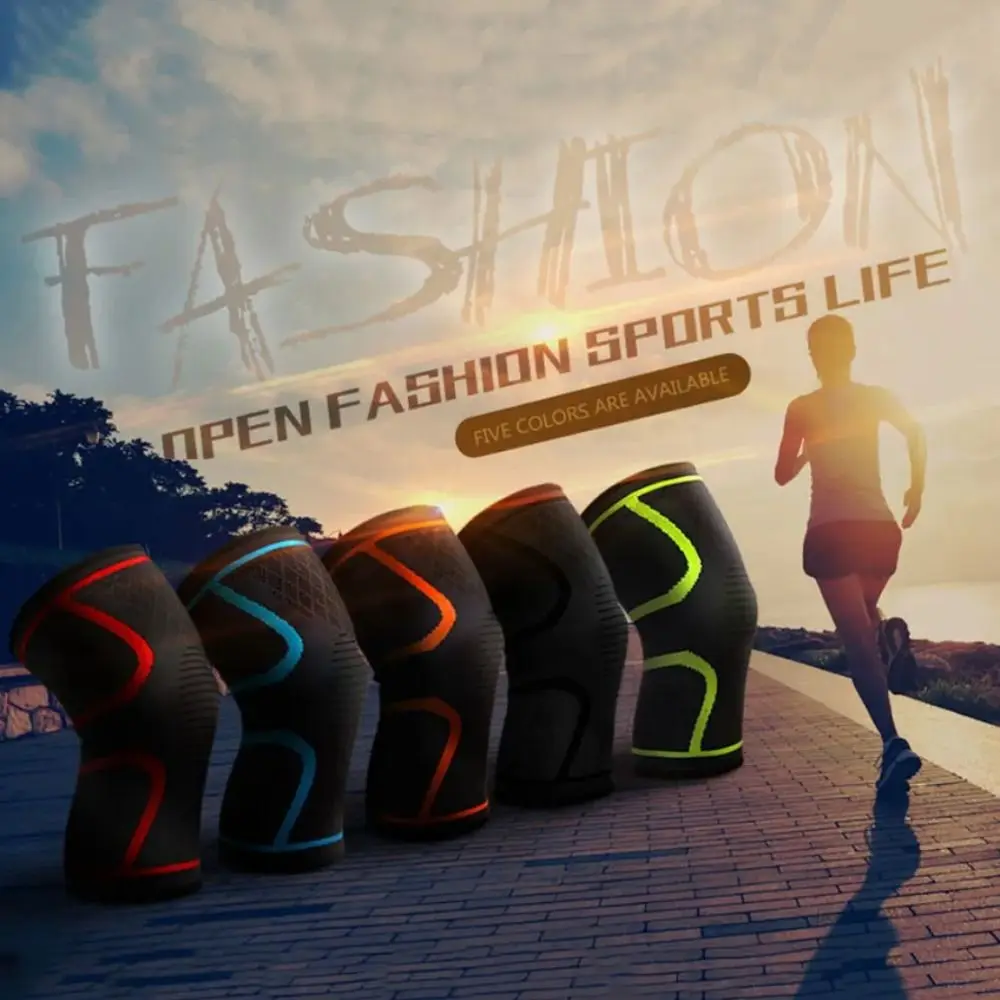 Good Nylon Polyester Compression Knee Pad Sleeve 5 Colors Elastic Knee Wrap Brace Relief Running Cycling