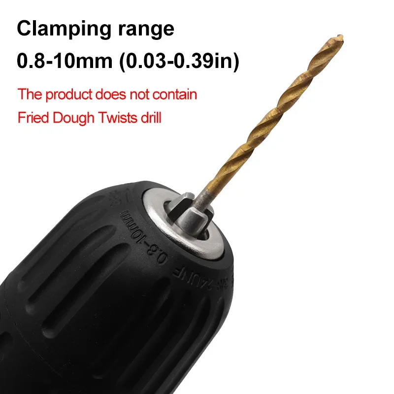 3/8-24UNF 0.8-10MM Keyless Drill Chuck Clip  Thread Drill Bit Adapter For Impact Drill Unique Patent Locking Function