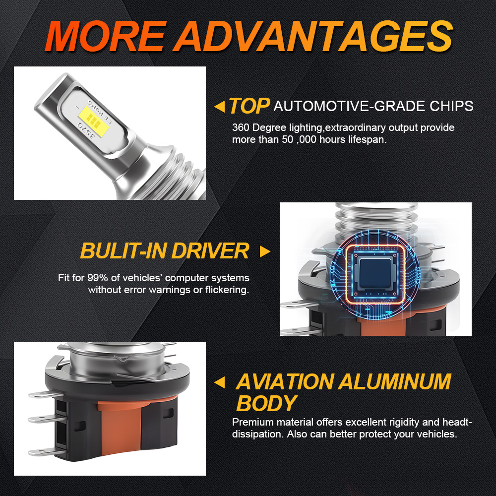 9005 HB3 9006 HB4 H11 H3 H4 H7 5202 880 881 6000K Branco Super Brilhante Farol Nevoeiro Lâmpadas CSP-Chips Alto/Baixo Feixe Plug & Play