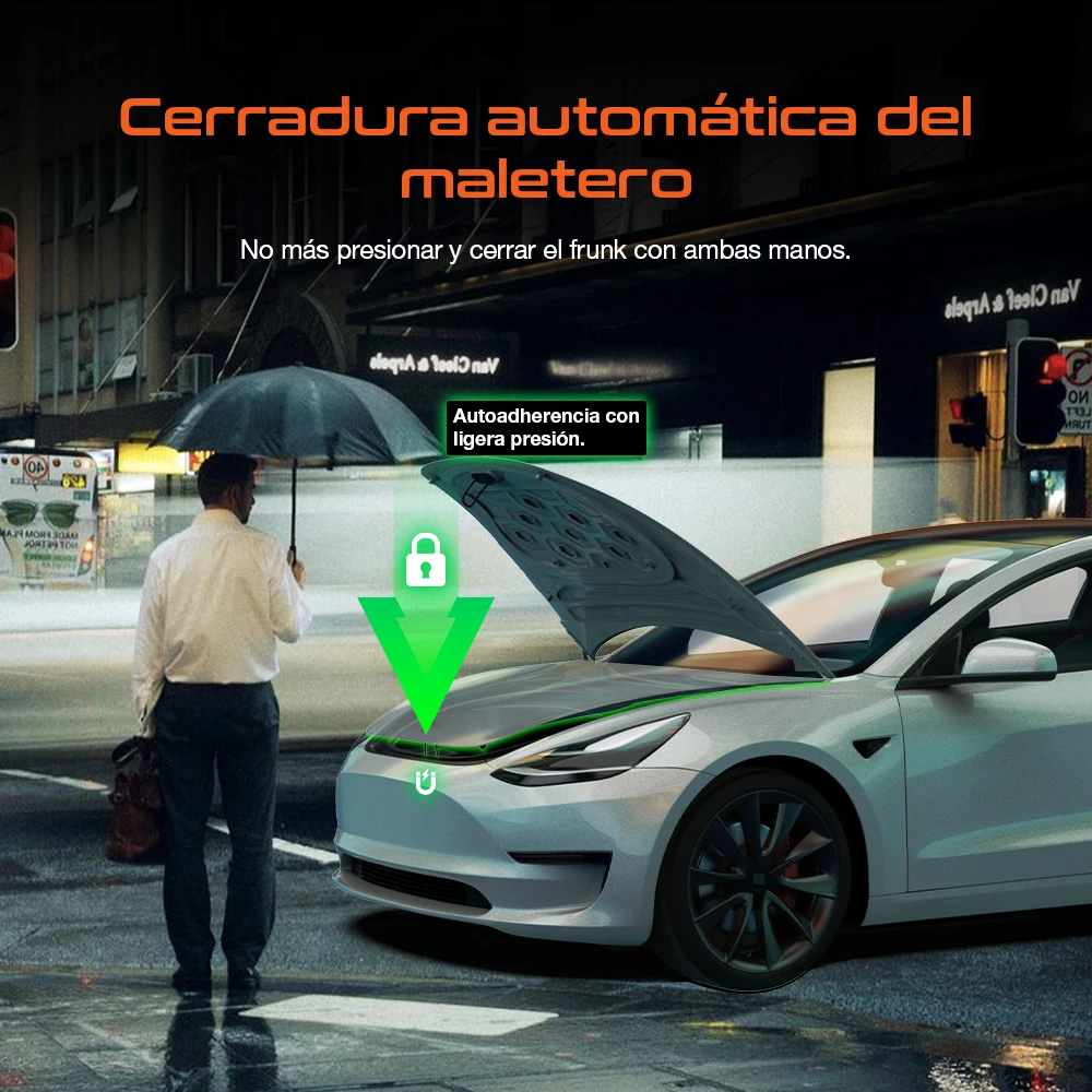 Ruiyyco Cierre suave de Frunk para Tesla Model 3 Y S X 2021-2024: Cubierta delantera de maletero con cierre automático eléctrico y succión, cerrador automático de bloqueo