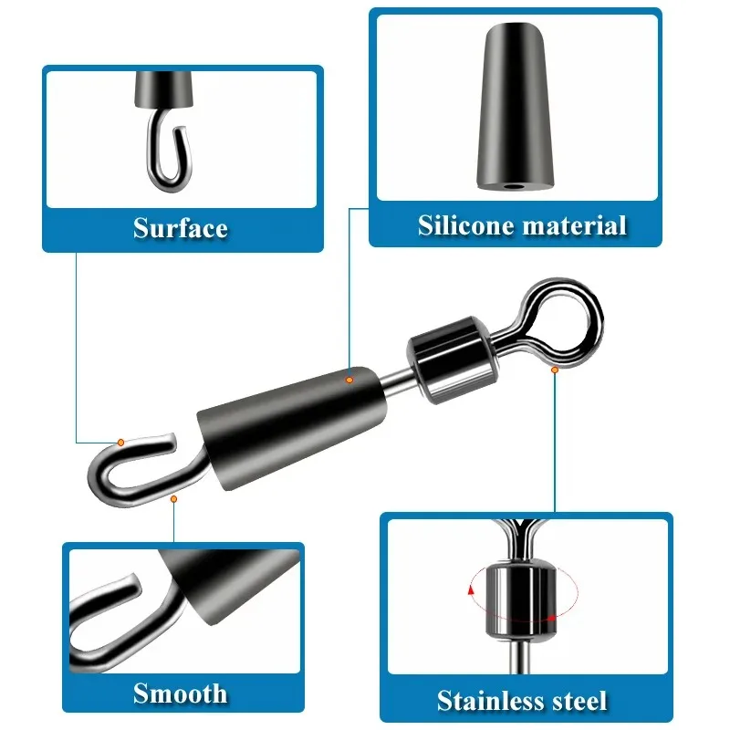 30/50PCS แบริ่งหมุนลูกปืนหมุนแหวนแข็งตกปลา Connector Ocean เรือ Quick Fast Link Connector