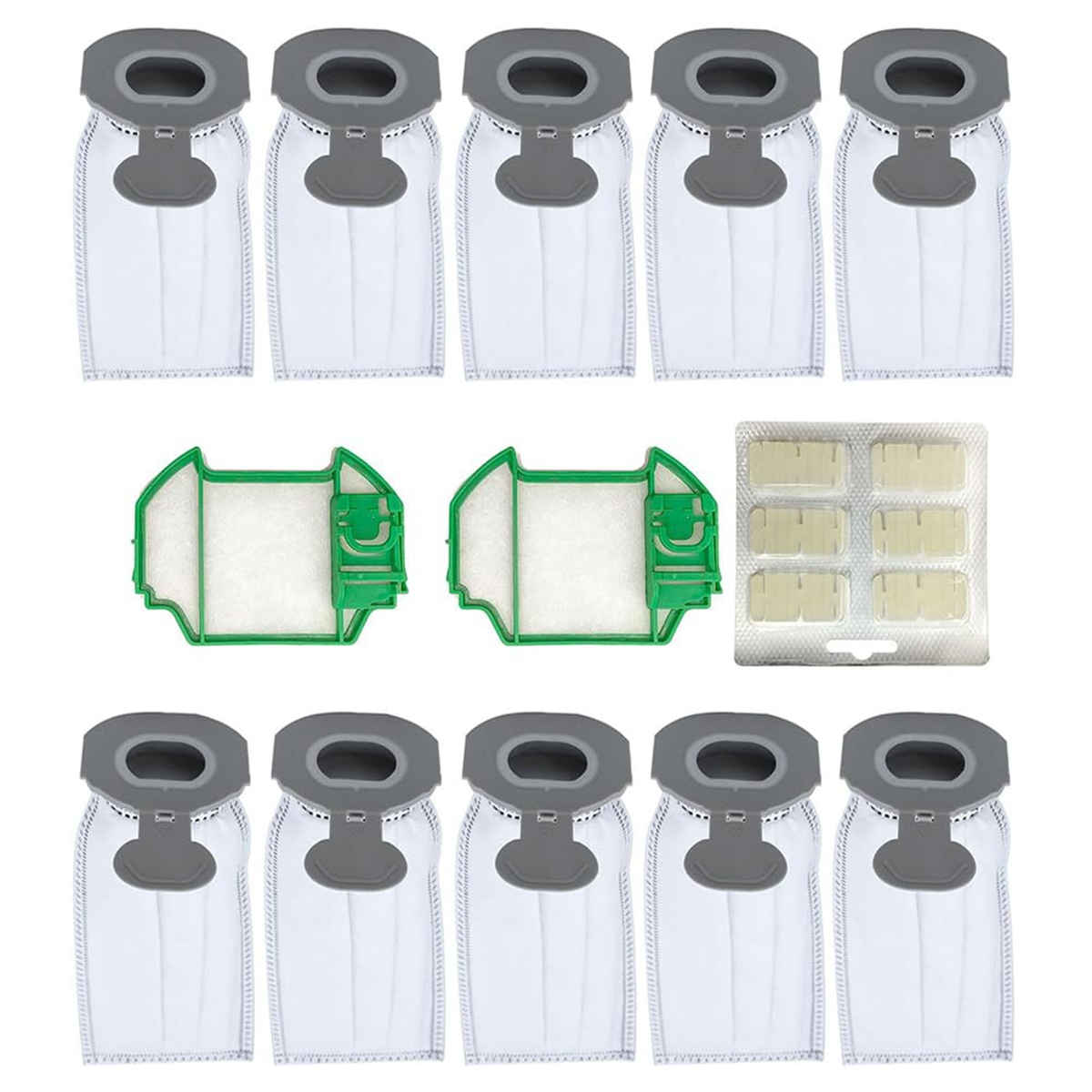 For Kobold VK7 FP7 Cordless Vacuum Cleaner, 10 Dust Bags, 2 Pre-Filters, 1 Fragrance Tablets/Sticks.2025 New,