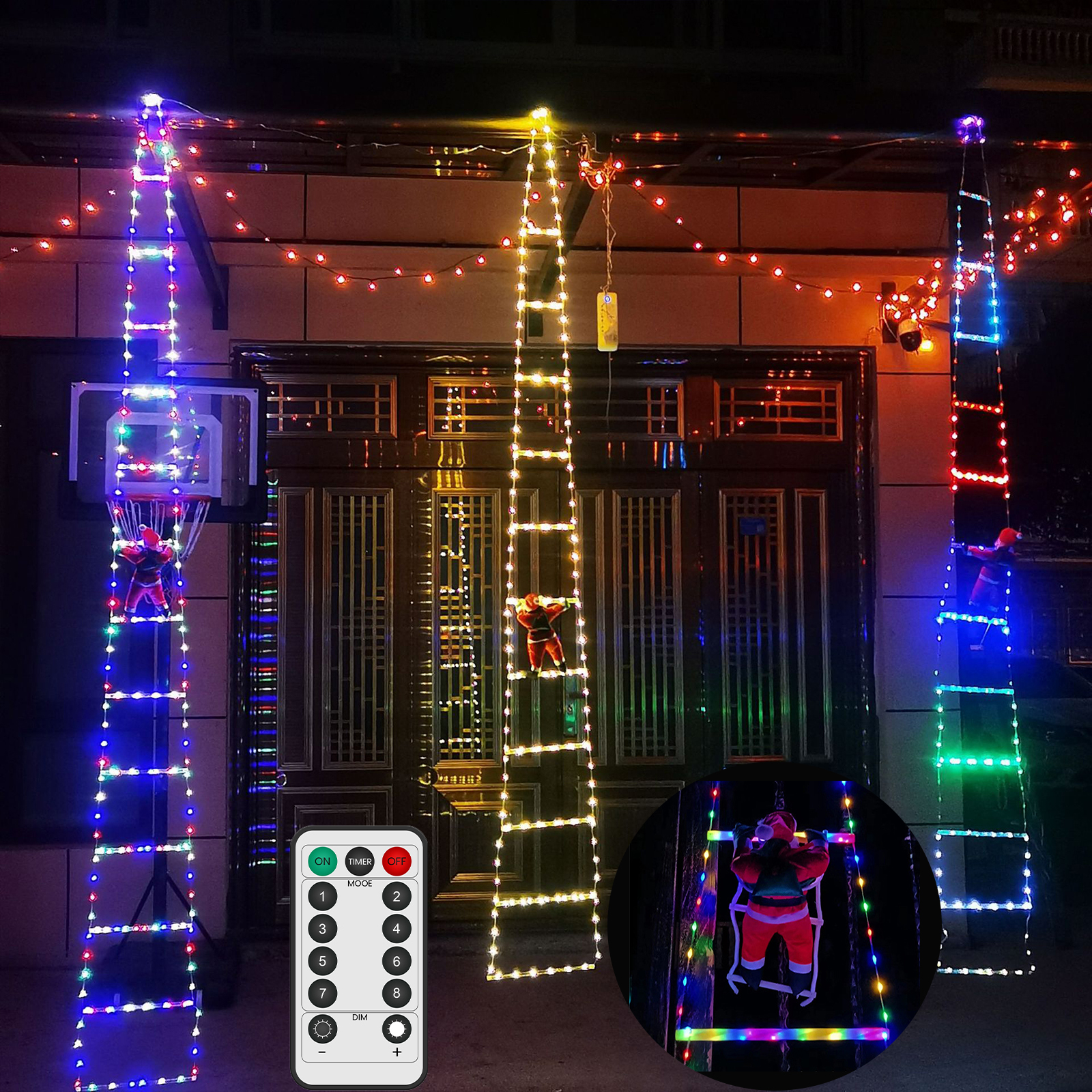 LED Weihnachts leiter Licht mit Santa Weihnachten Klettern ältere wasserdichte Indoor Outdoor Dekoration Urlaub Lampe