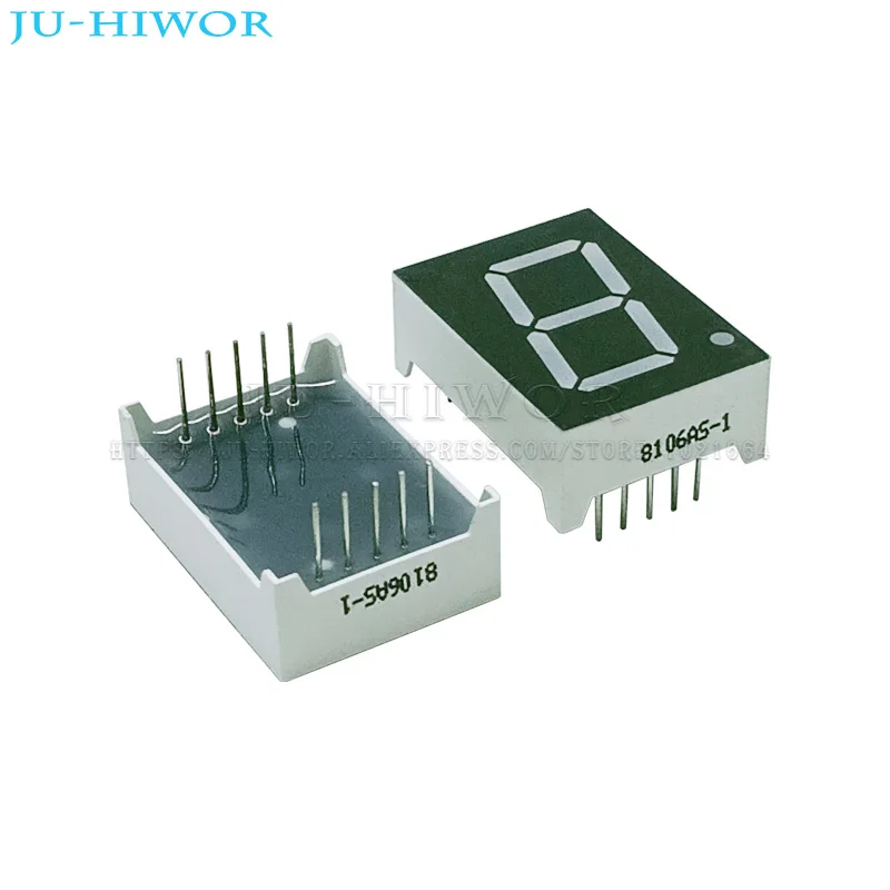 10 Stück 10 Pins 8106AS 8106BS 0,8 Zoll 1 Ziffern Bits 7 Segment Rote LED Digitalanzeige Digitron Gemeinsame Anode Kathode C-A C-C